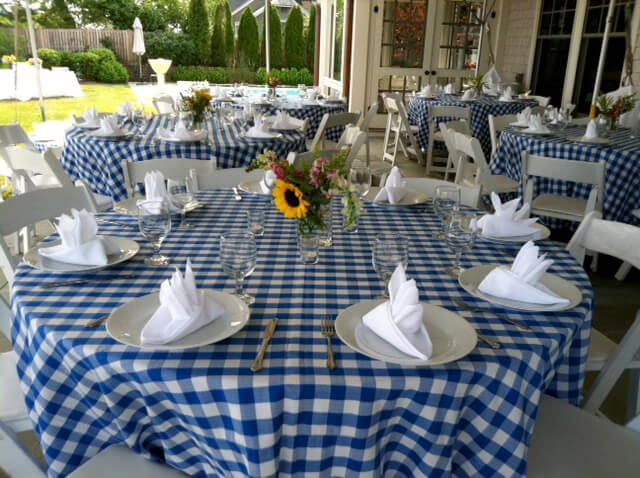 BBQ Catering in md table chair and linen setup