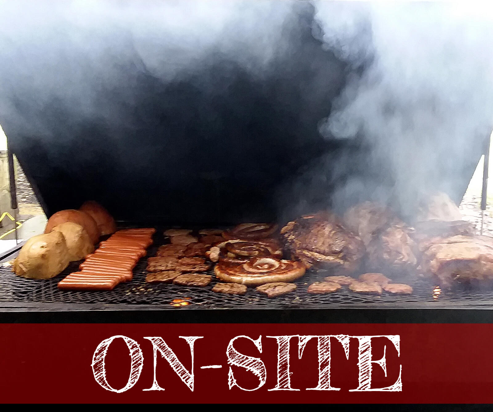 BBQ Catering On Site Pit Beef Smoked on Grill