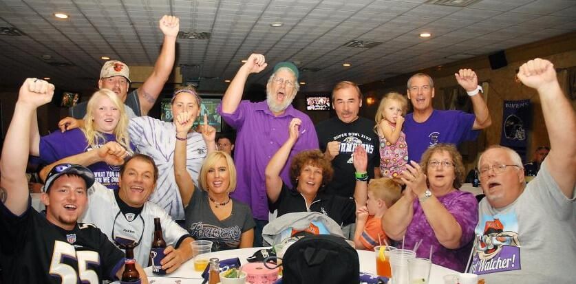 Party in Catering Hall Ravens Fans Cheering