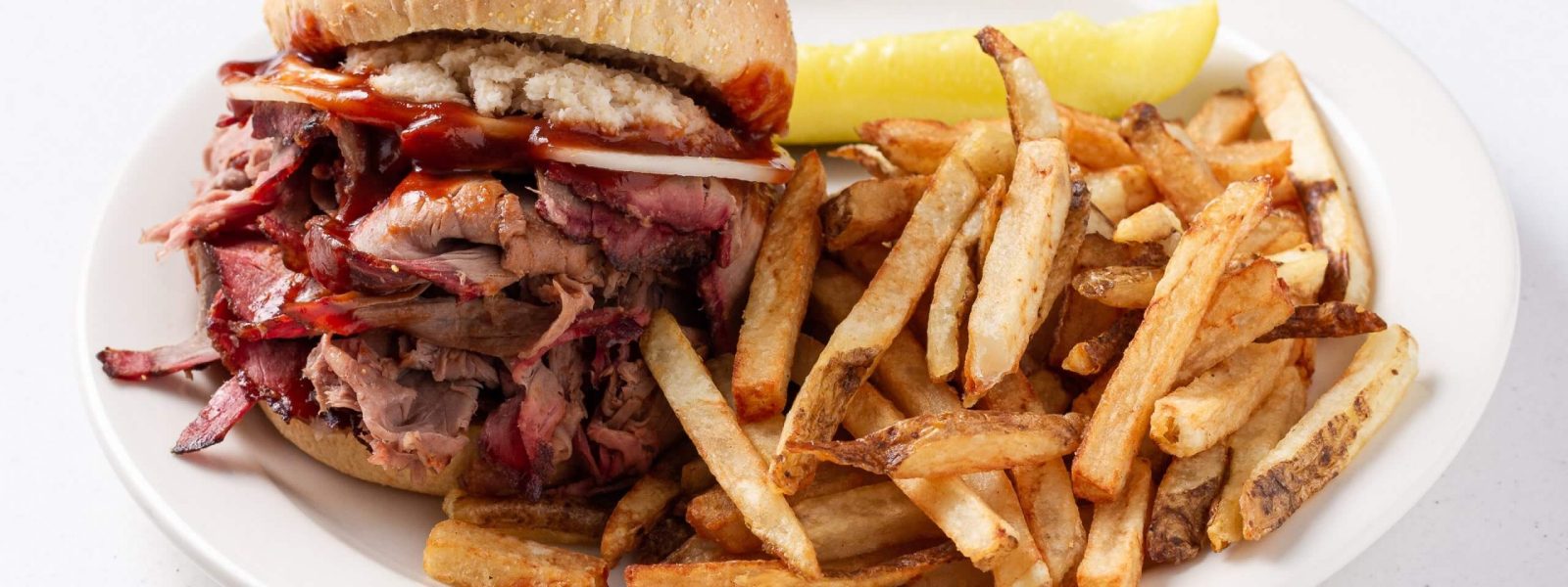 Best Pit Beef Sandwich with fries