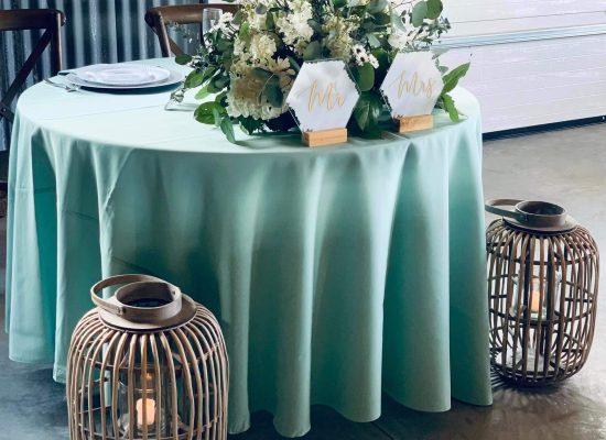 wedding decorations blue sweetheart table